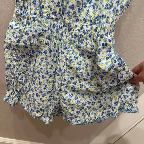 Mini Boden Blue Floral Tank Romper - Picture 7 of 9